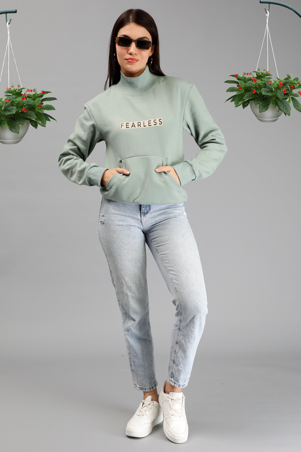 Miga's Women Winter Sweatshirt & Hoodies Olive Green