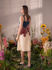 Square Neck Floral Midi Dress