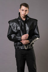 High-neck Oversized Black Jacket
