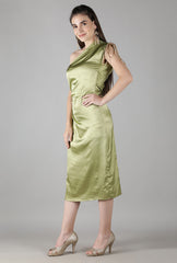 Sage Green Satin Dress
