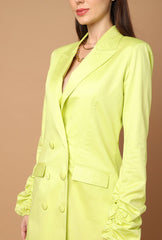 Lime Double Breasted Blazer Dress